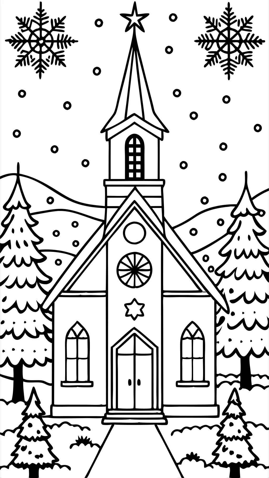 coloriages de l’église de Noël